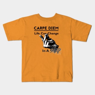 Carpe Diem (black & white) Kids T-Shirt